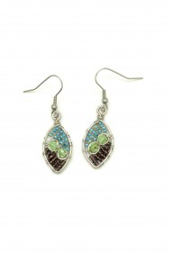 Tiny Beaded Almond Earrings